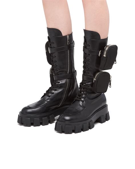 monolith boots prada|prada monolith leather boots.